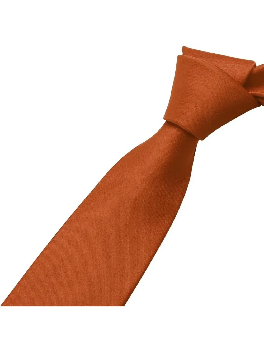 Men's Rust Solid Microfiber Plain Formal Silk Necktie For Business Dress Tie